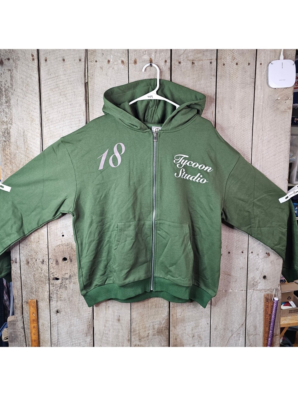 Tycoon Studio 18 Full Zip Hoodie Men's Large Green Activewear Sweatshirt